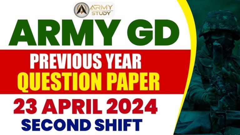 Army gd previous year question paper 2024 (23 april 2024): 2nd shift