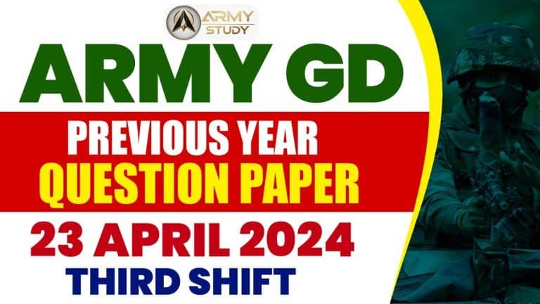 Army gd previous year question paper 2024 (23 april 2024) - 3rd shift