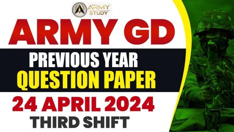 Army gd previous year question paper 24 april 2024 - third shift