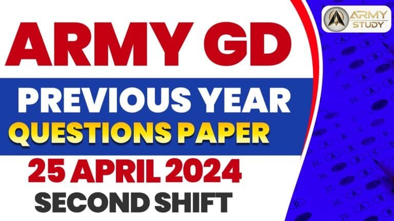 Army gd previous year question paper 25 april 2024 - second shift