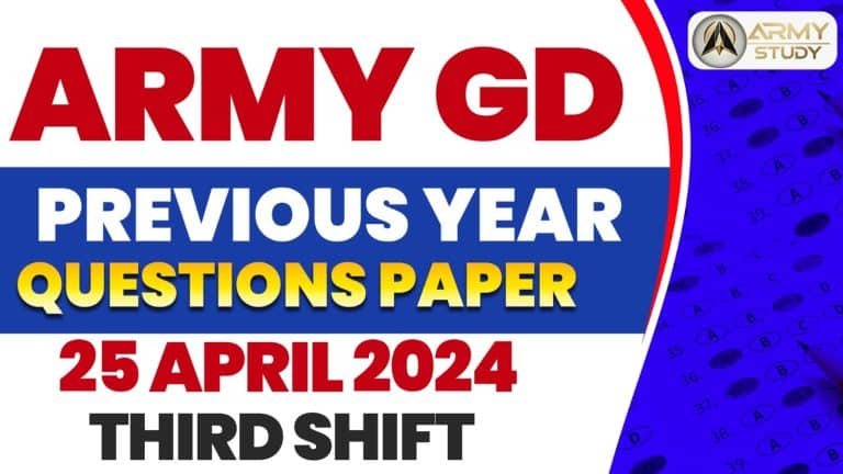 Army gd previous year question paper 25 april 2024 - third shift