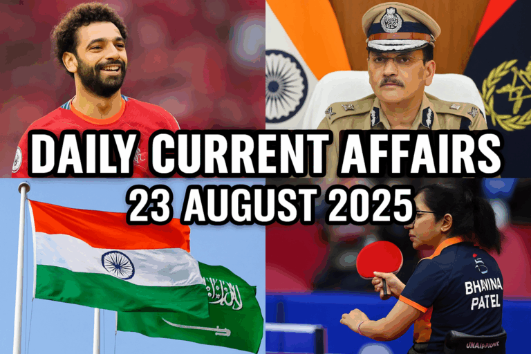 Daily current affairs 23 august 2025