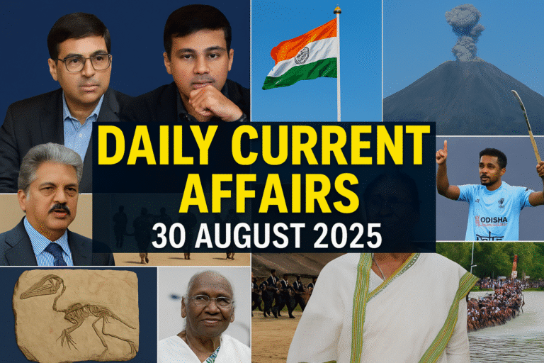 Daily current affairs 30 august 2025