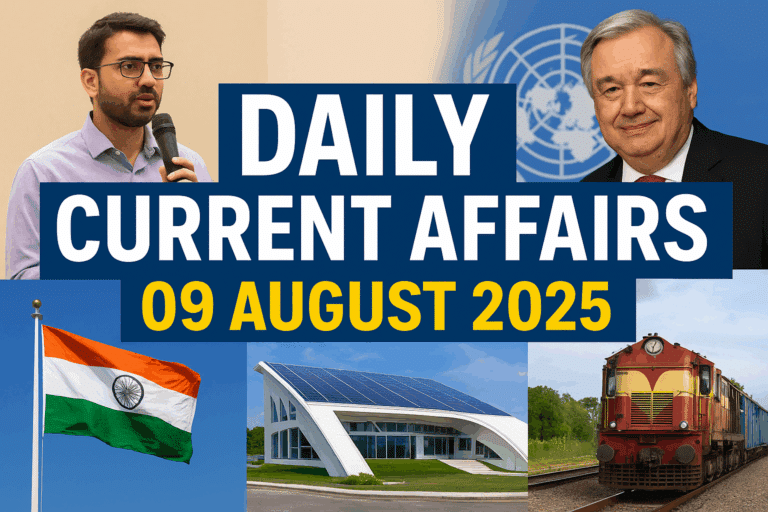 Daily current affairs 09 august 2025