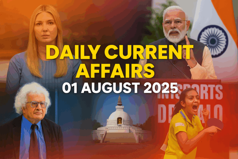 Daily current affairs 01 august 2025