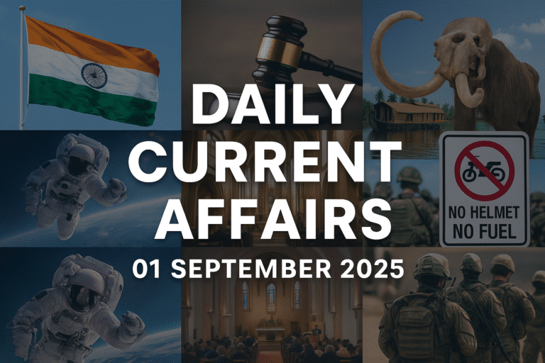 Daily current affairs 01 september 2025