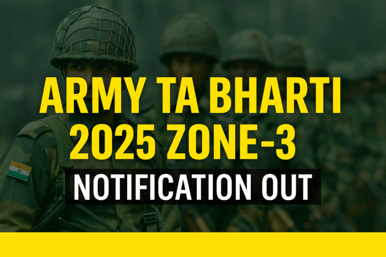 Army ta rally bharti 2025 zone-3 notification