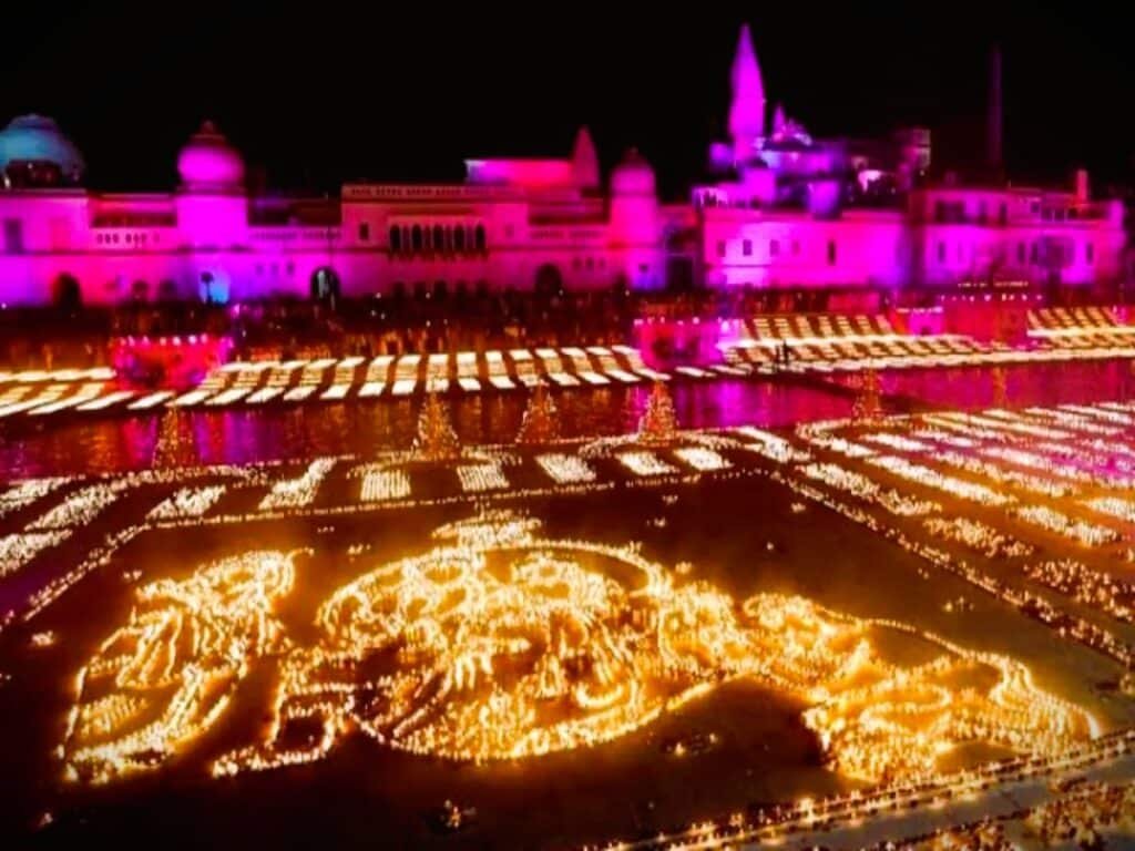 A guinness world record was set at the ayodhya deepotsav by lighting more than 2. 617 million lamps