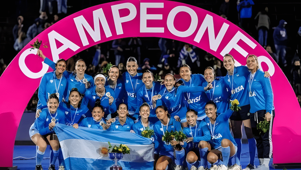 Argentina won gold medals in the pan american hockey cup
