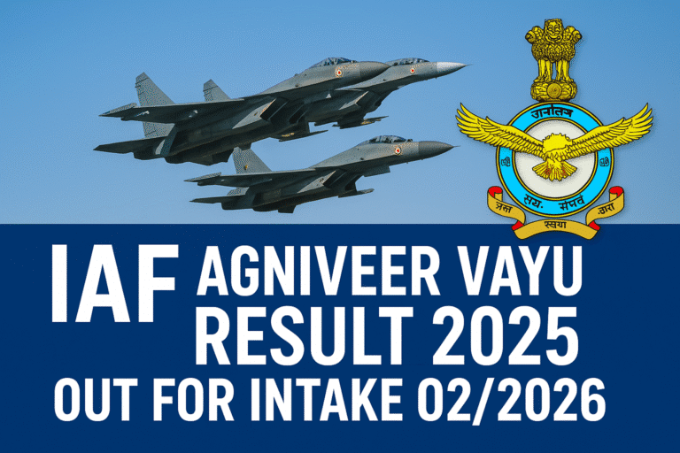 Iaf agniveer vayu result 2025 out for intake 02/2026
