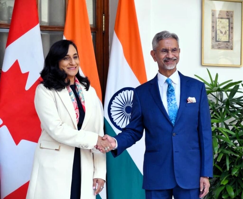 Indias external affairs minister on visit to canada