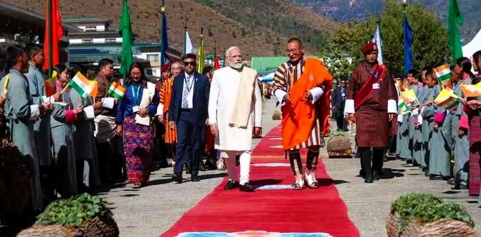 Prime minister narendra modi on bhutan visit