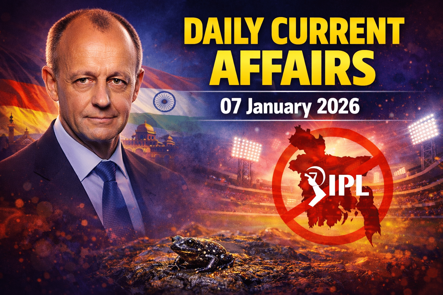 07 January 2026 Current Affairs in Hindi for Army GD, SSC, Airforce Agniveer, Navy MR/SSR , etc. Exams by Army Study