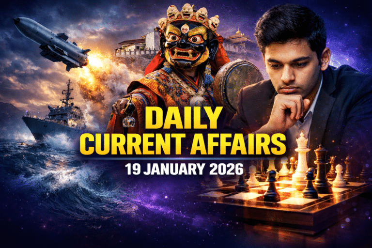 19 january 2026 current affairs in hindi for army gd, ssc, airforce agniveer, navy mr/ssr , etc. Exams by army study