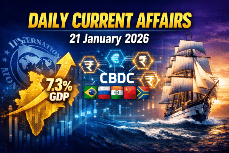 21 january 2026 current affairs in hindi for army gd, ssc, airforce agniveer, navy mr/ssr , etc. Exams by army study