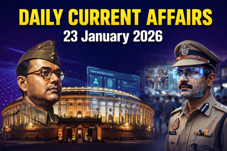 23 january 2026 current affairs in hindi for army gd, ssc, airforce agniveer, navy mr/ssr , etc. Exams by army study