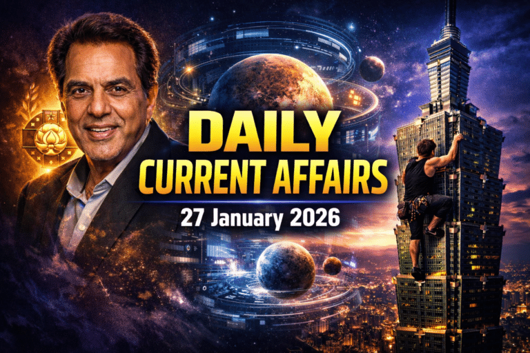 27 january 2026 current affairs in hindi for army gd, ssc, airforce agniveer, navy mr/ssr , etc. Exams by army study