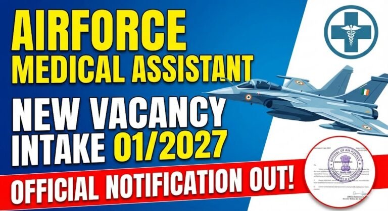 Airforce medical assistant exam notification pdf image