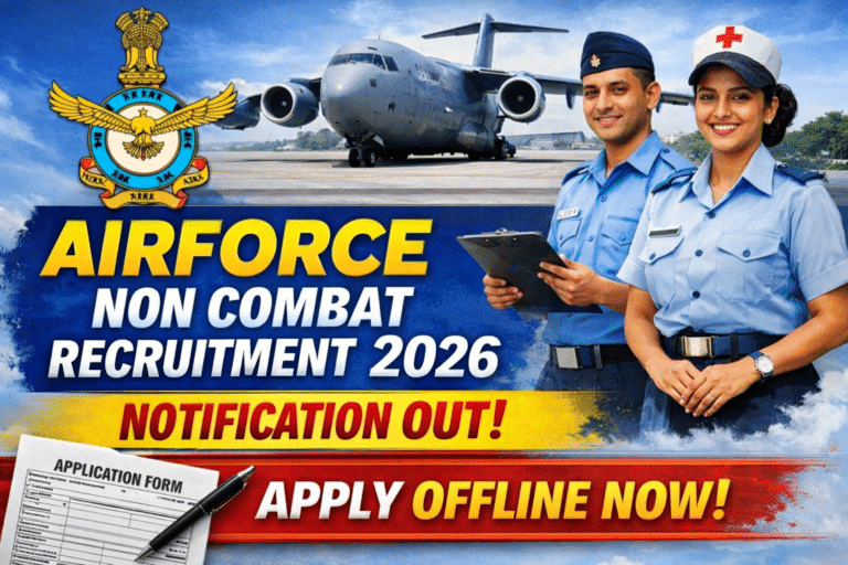 Airforce non combat recruitment 2026 notification out apply offline