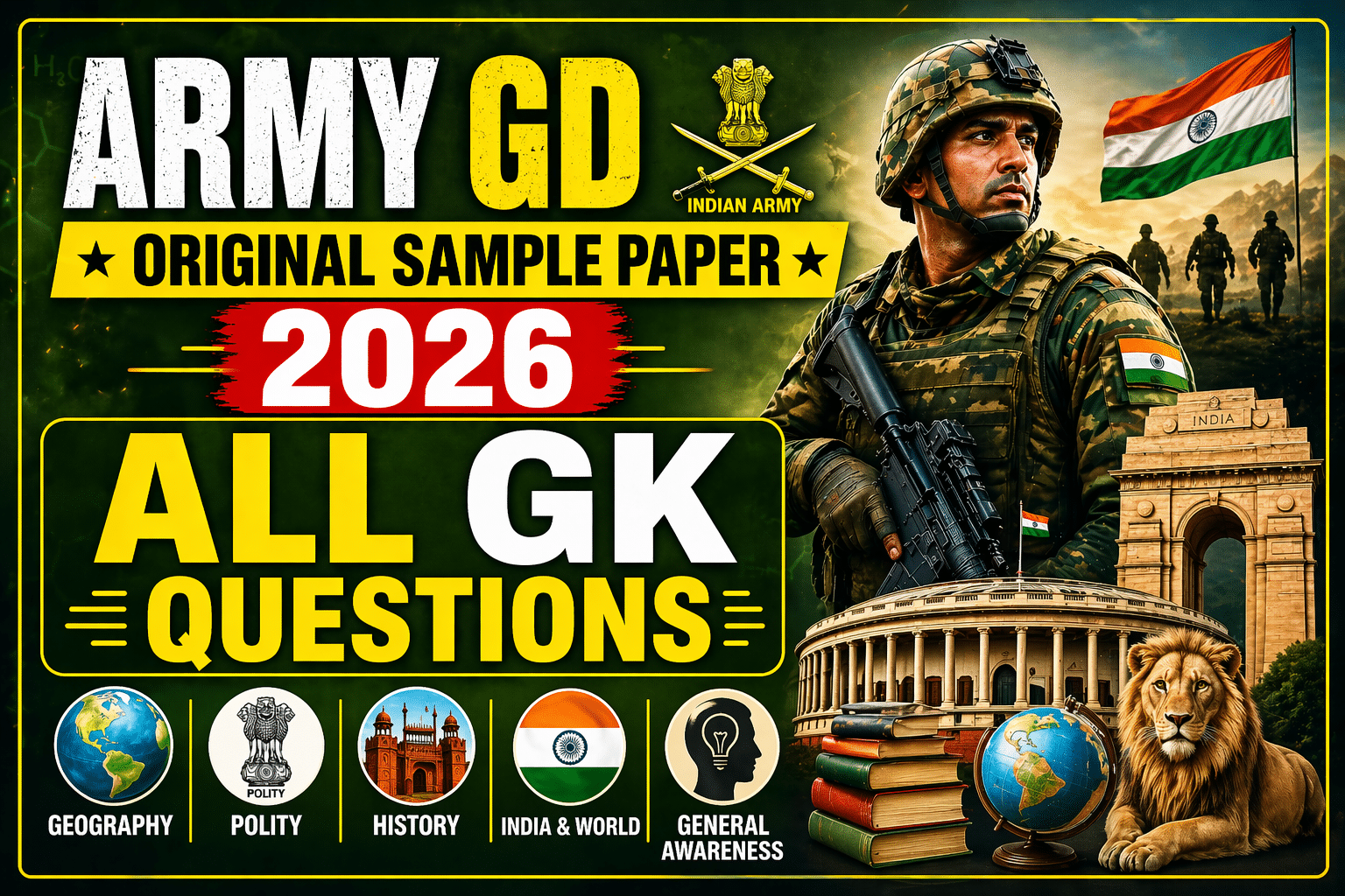 Army GD Original Sample Paper 2026 - All GK questions