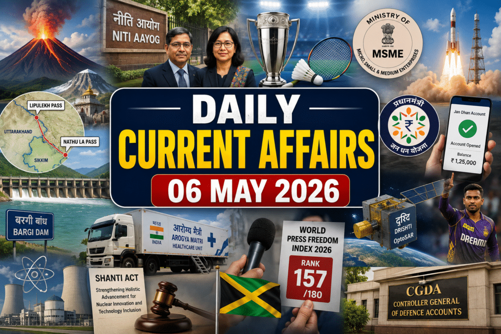 06 May 2026 Current Affairs In Hindi – MCQ | Army, SSC, Defence Exams ...