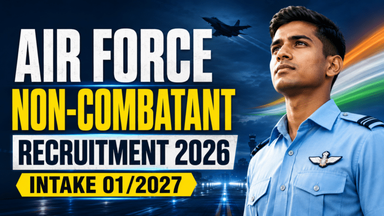 Air force non-combatant recruitment 2026 intake 01/2027 thumbnail with air force officer and fighter jet background